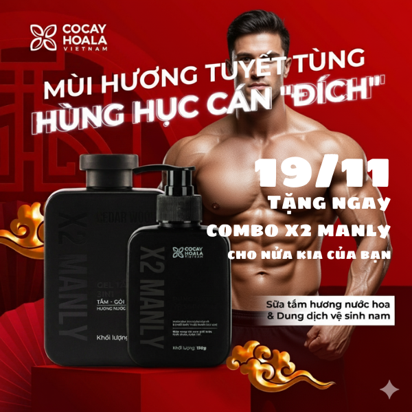 Combo Gel Tắm Nam & Gel Vệ Sinh Nam X2 Manly Cỏ Cây Hoa Lá,