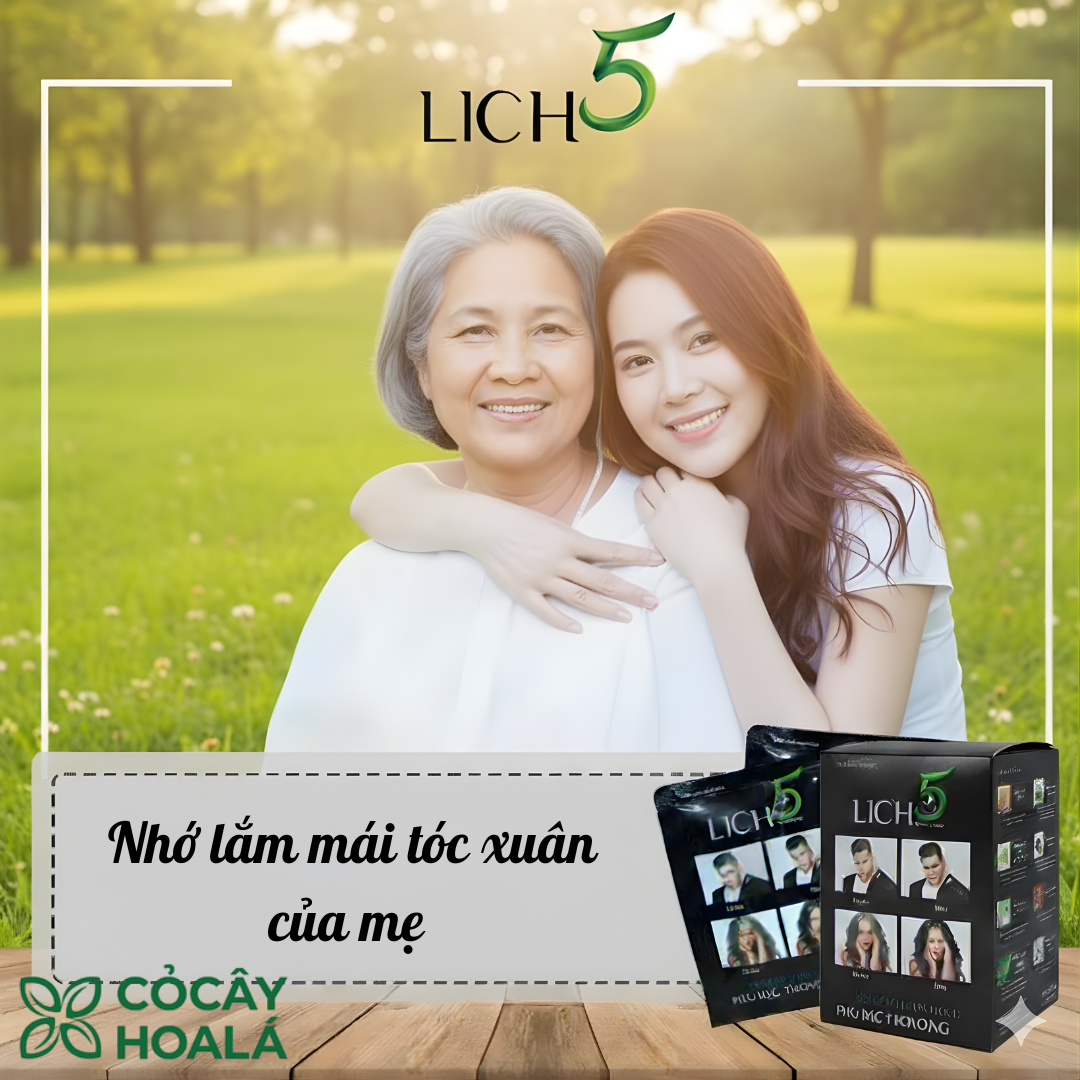 [Quà tặng cho người thân yêu] Dầu Gội Nhuộm Tóc Thảo Dược Lich5  – Phủ Bạc Tự Nhiên, Không Ngứa Rát
