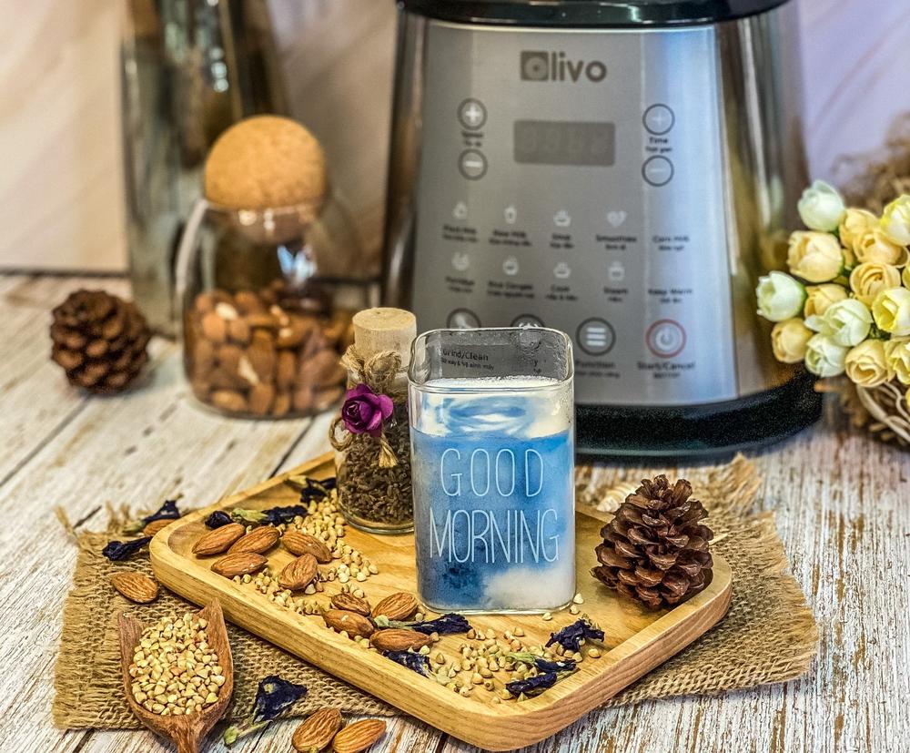 Demo - Cách làm sữa kiều mạch nguyên hạt - hạnh nhân mix hoa đậu biếc bắt mắt