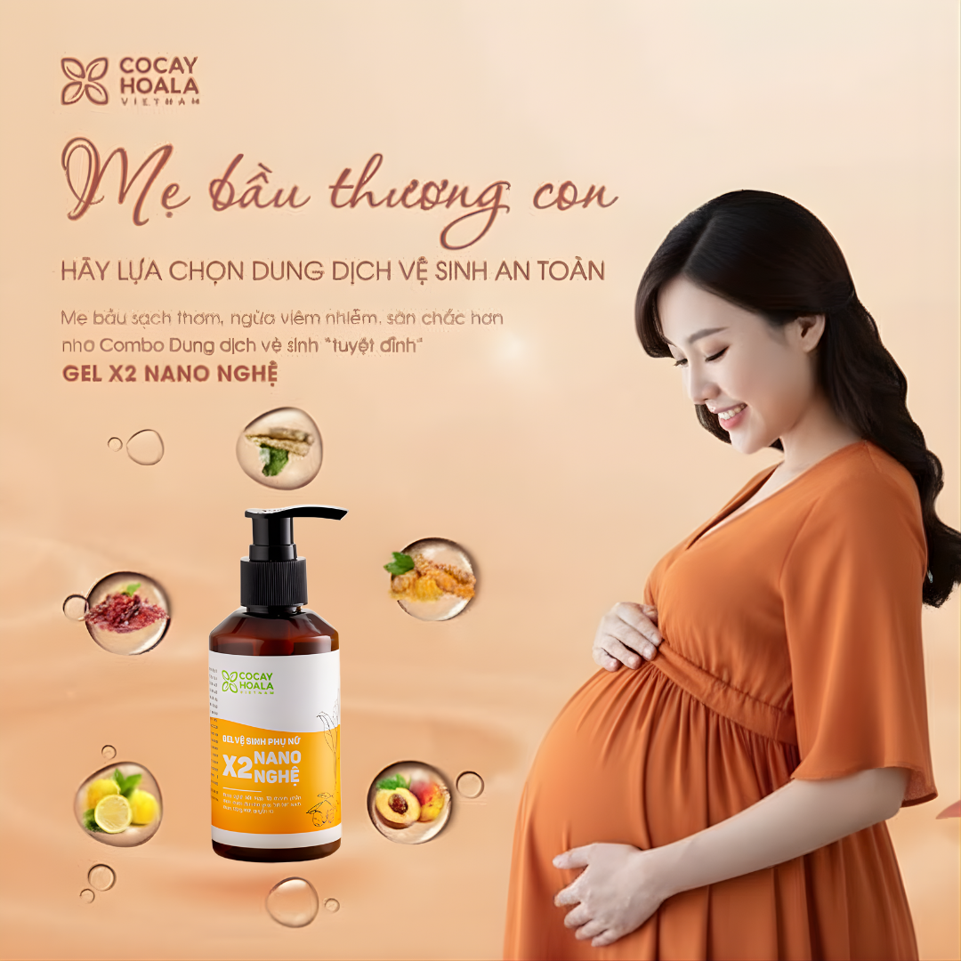 Dung Dịch Vệ Sinh Cỏ Cây Hoa Lá Gel x2 Nano Nghệ - Làm sạch dịu nhẹ, Giảm thâm sạm, Phù Hợp Cho Mẹ Bầu
