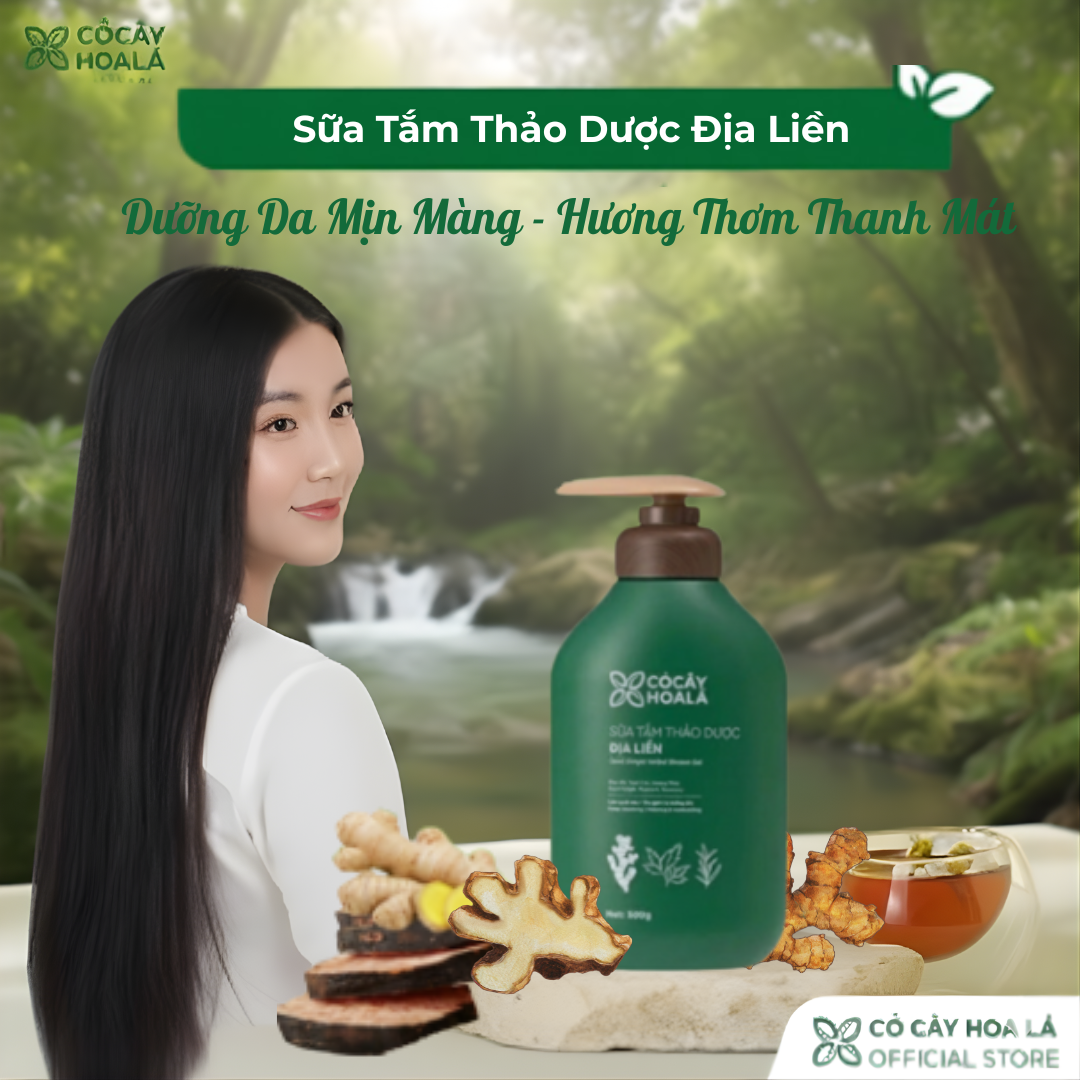 Sữa Tắm Thảo Dược Địa Liền Cỏ Cây Hoa Lá – Dưỡng Da Mịn Màng, Hương Thơm Thanh Mát
